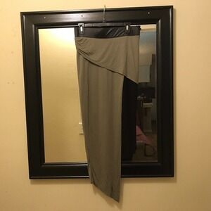 Venus Sexy BiLevel Midi Pencil Skirt SzS Two Tone Green/Black Elastic Waist Used